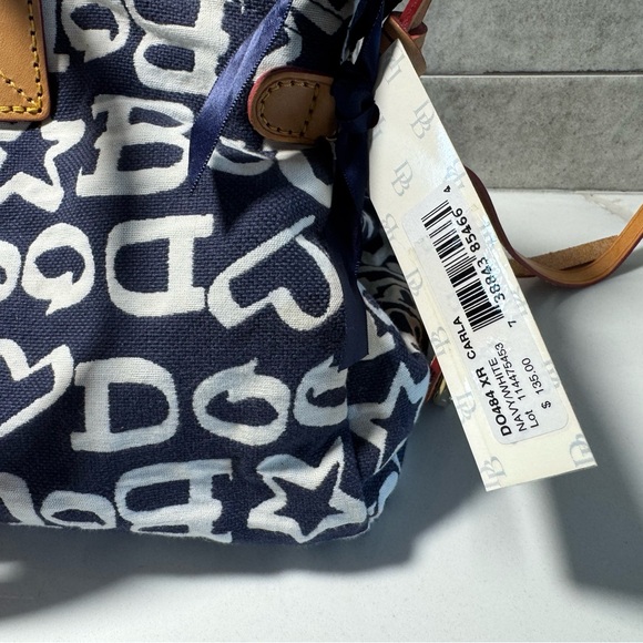 Dooney & Bourke Duffel Travel Bag, Signature Monogram Blue and White - Picture 2 of 10